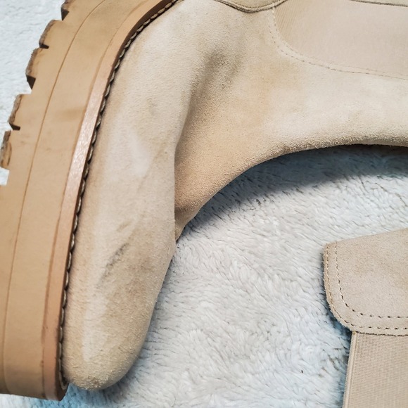 Sam Edelman Judah Tan Cream Suede Romantic Dressy Everyday Heel Ankle Boot 9 - Picture 11 of 14